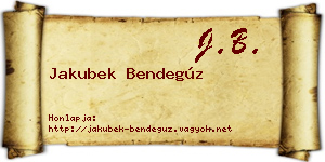 Jakubek Bendegúz névjegykártya